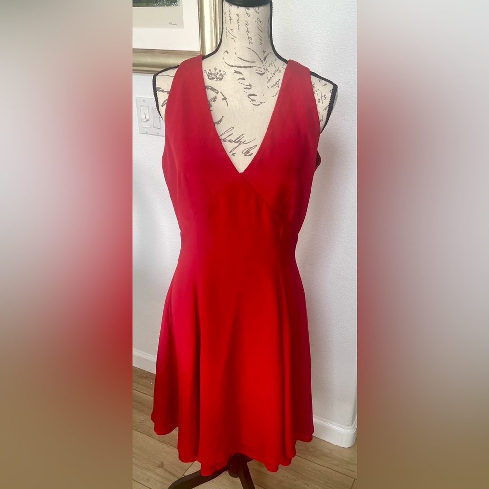 Elegant Silk Red Fit & Flare Dress by Gillian. EUC.